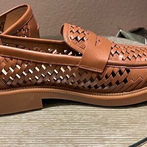 Michael Kors women’s Woven Leather Penny Loafers in Brown